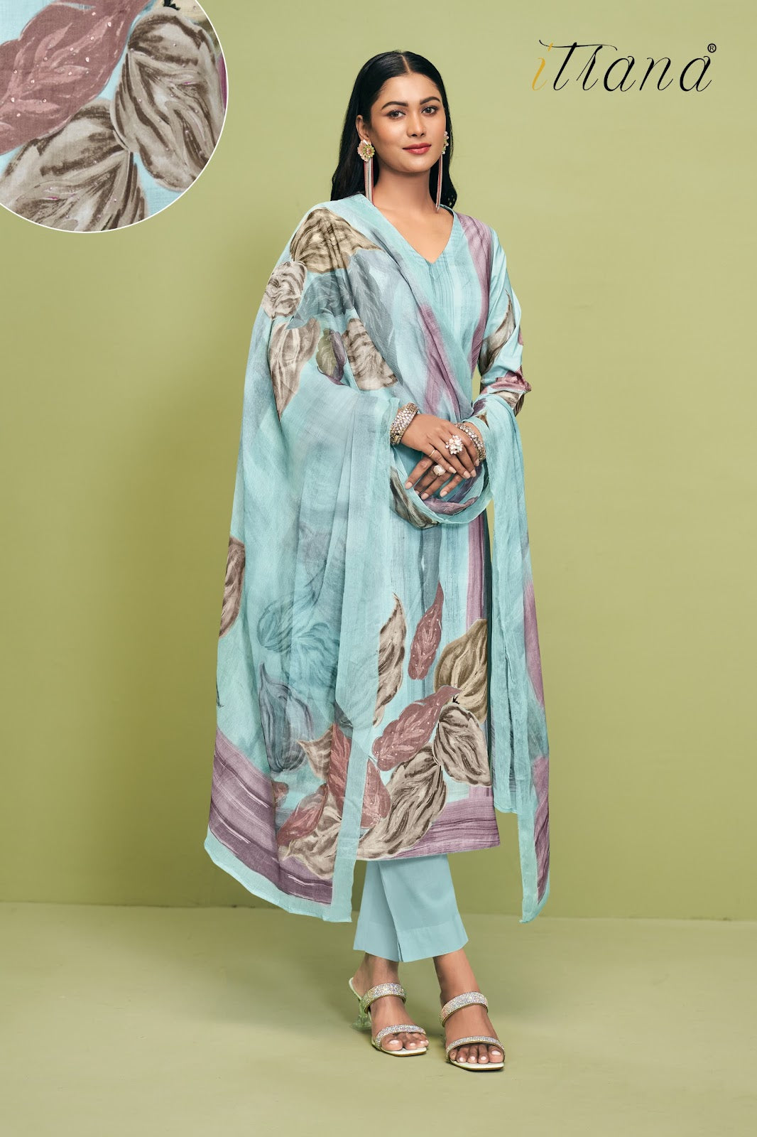 Summer Floral Itrana Pure Cotton Plazzo Style Suits Exporter Ahmedabad