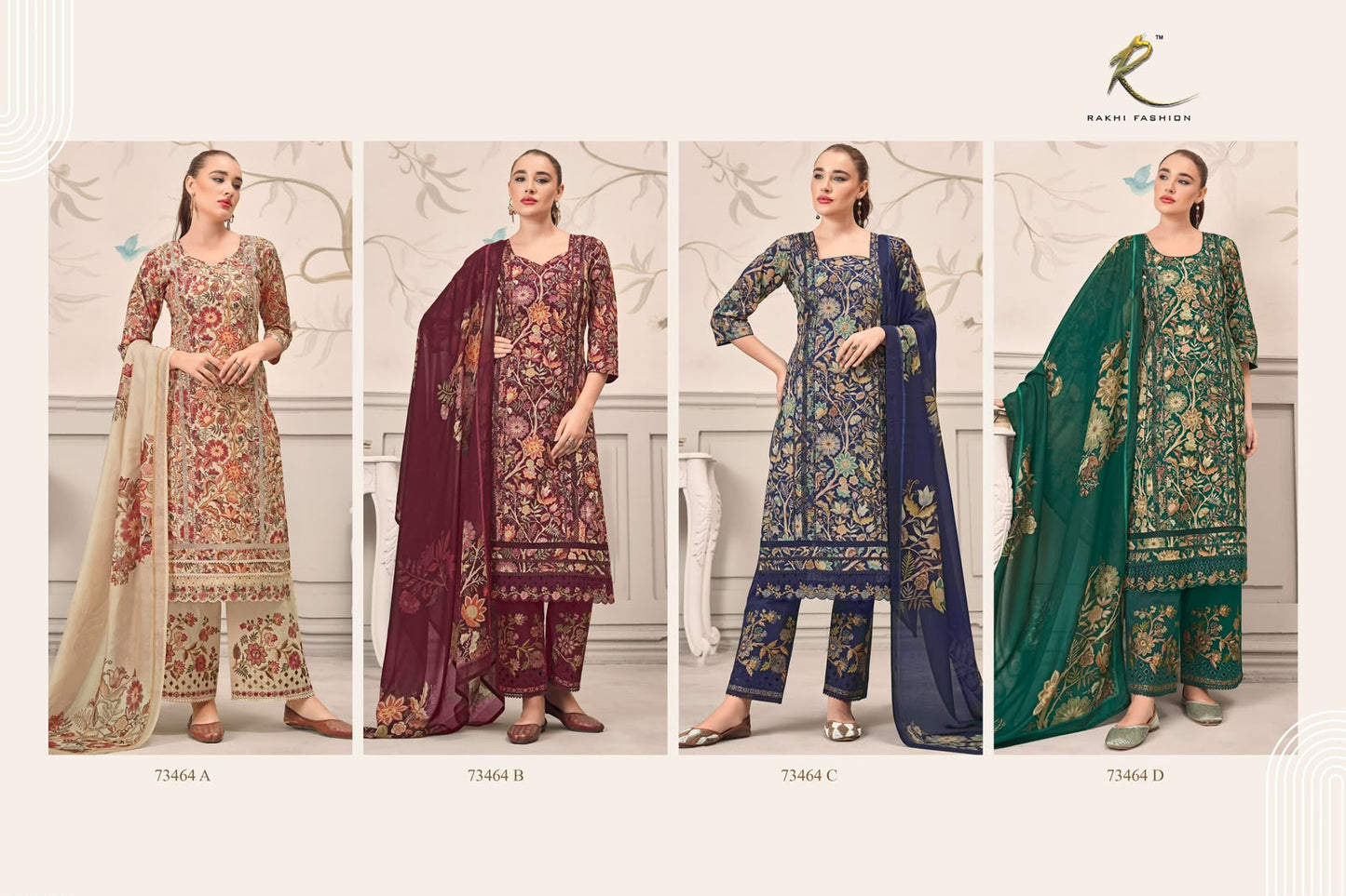 Summer Galaxy 73464 Rakhi Fashion Cotton Pant Style Suits Exporter Ahmedabad