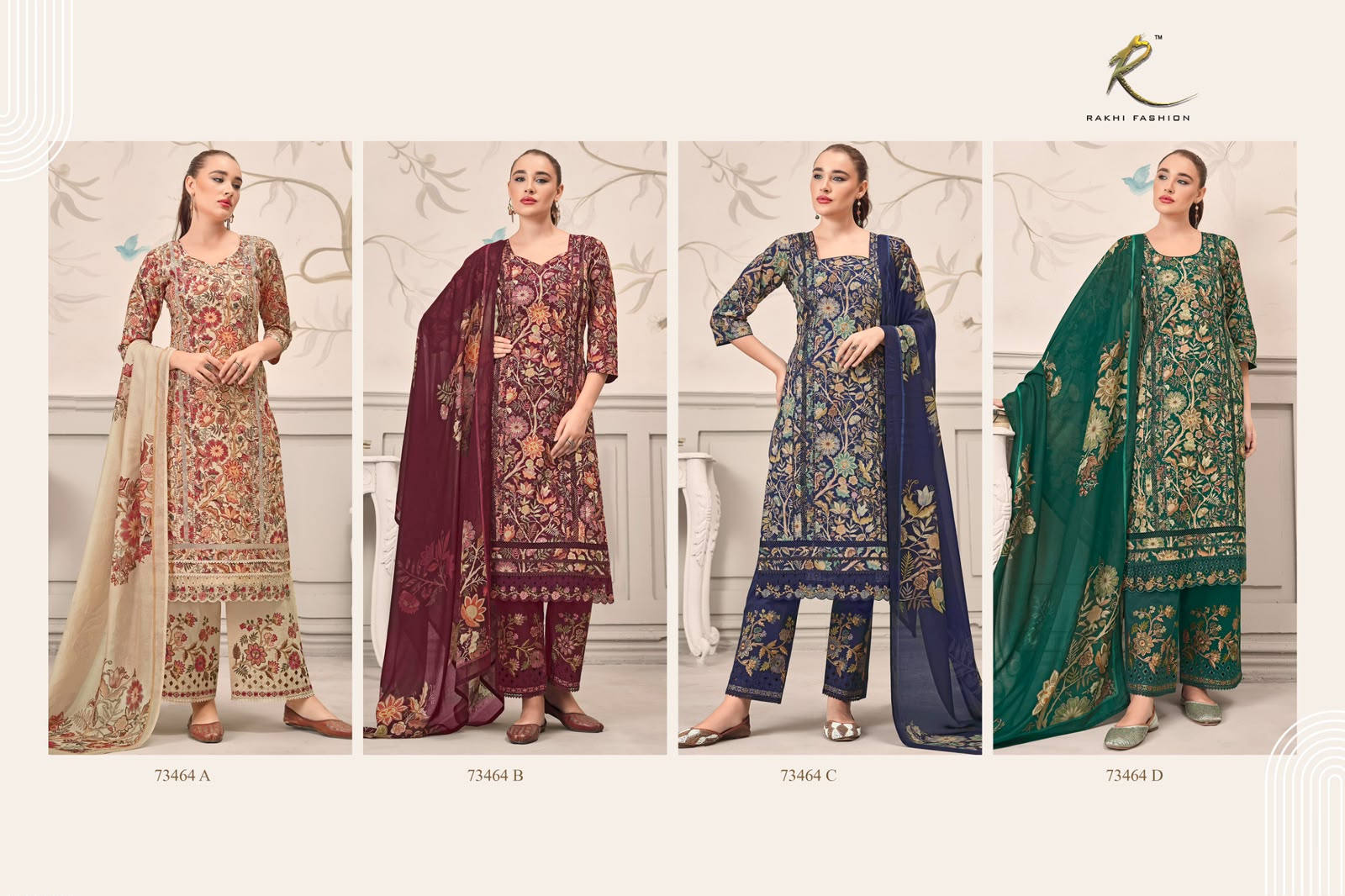 Summer Galaxy 73464 Rakhi Fashion Cotton Pant Style Suits Exporter Ahmedabad