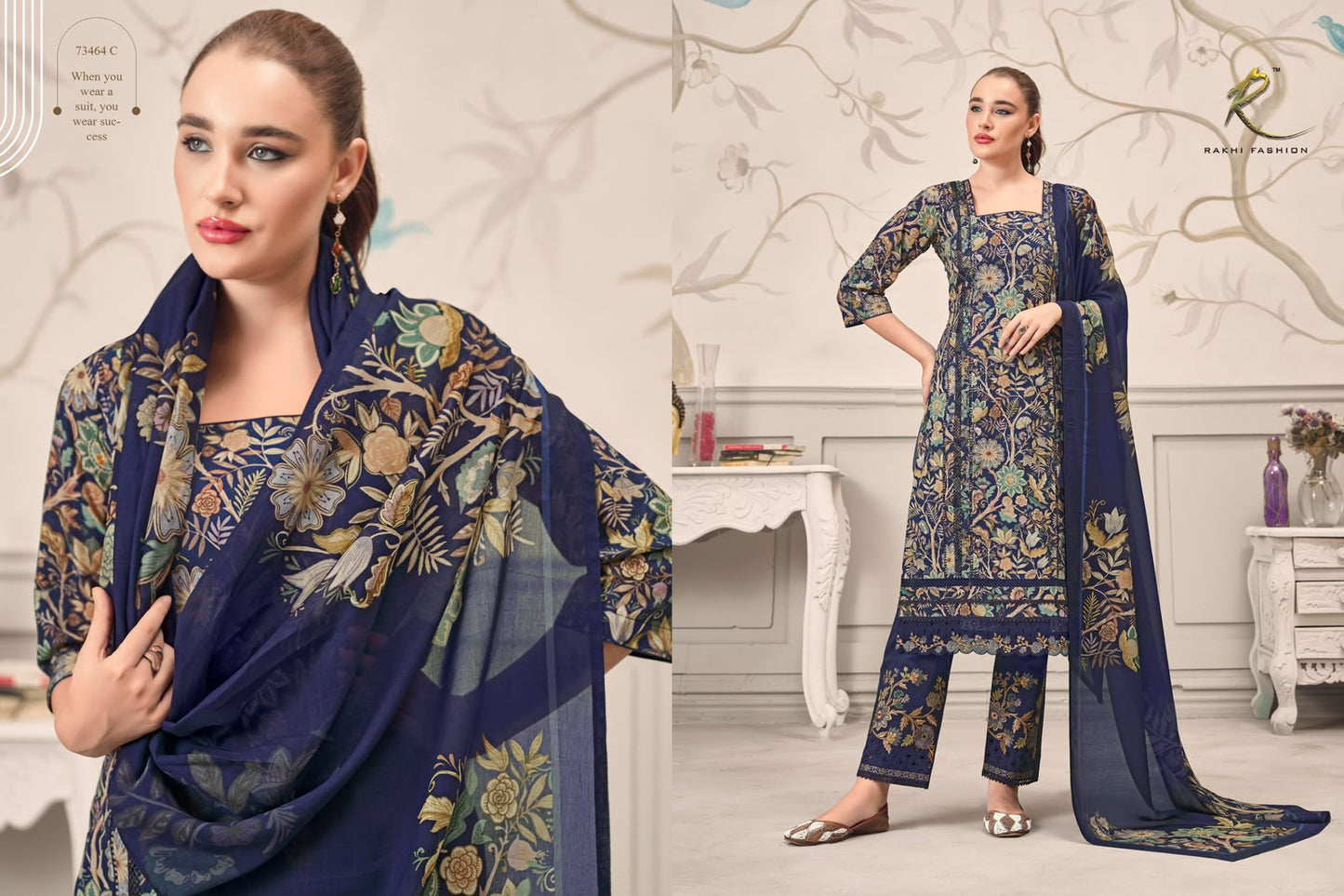 Summer Galaxy 73464 Rakhi Fashion Cotton Pant Style Suits Exporter Ahmedabad