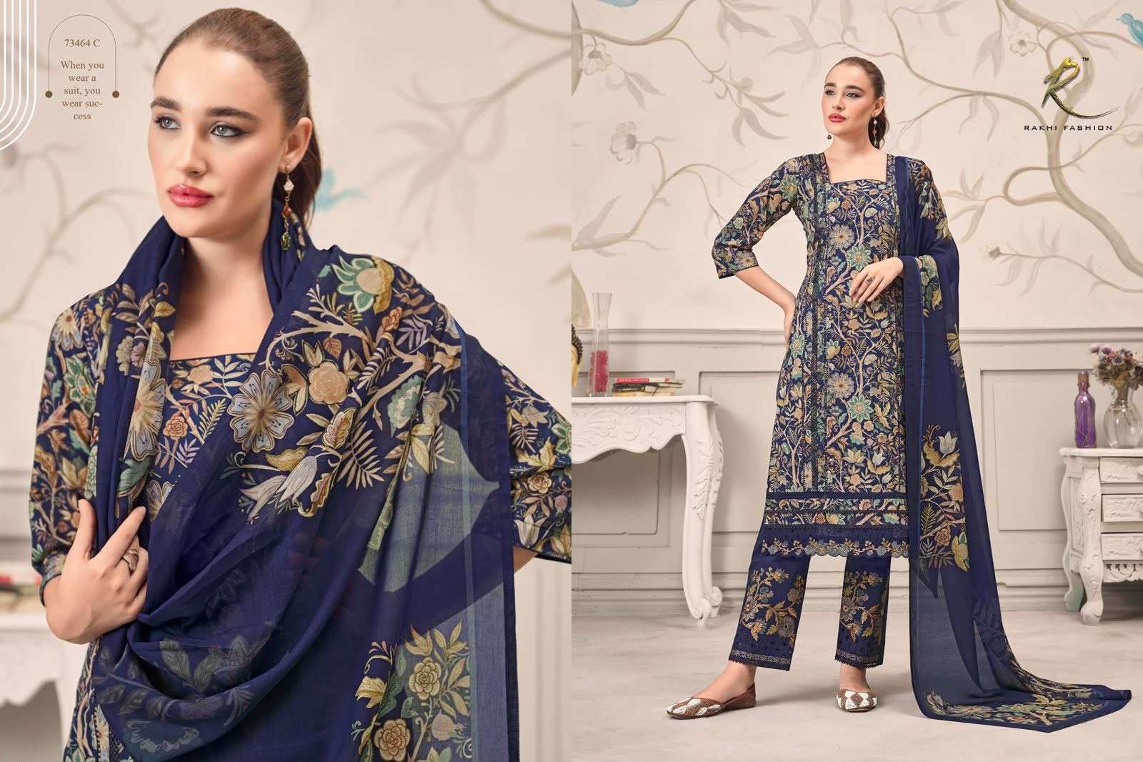 Summer Galaxy 73464 Rakhi Fashion Cotton Pant Style Suits Exporter Ahmedabad