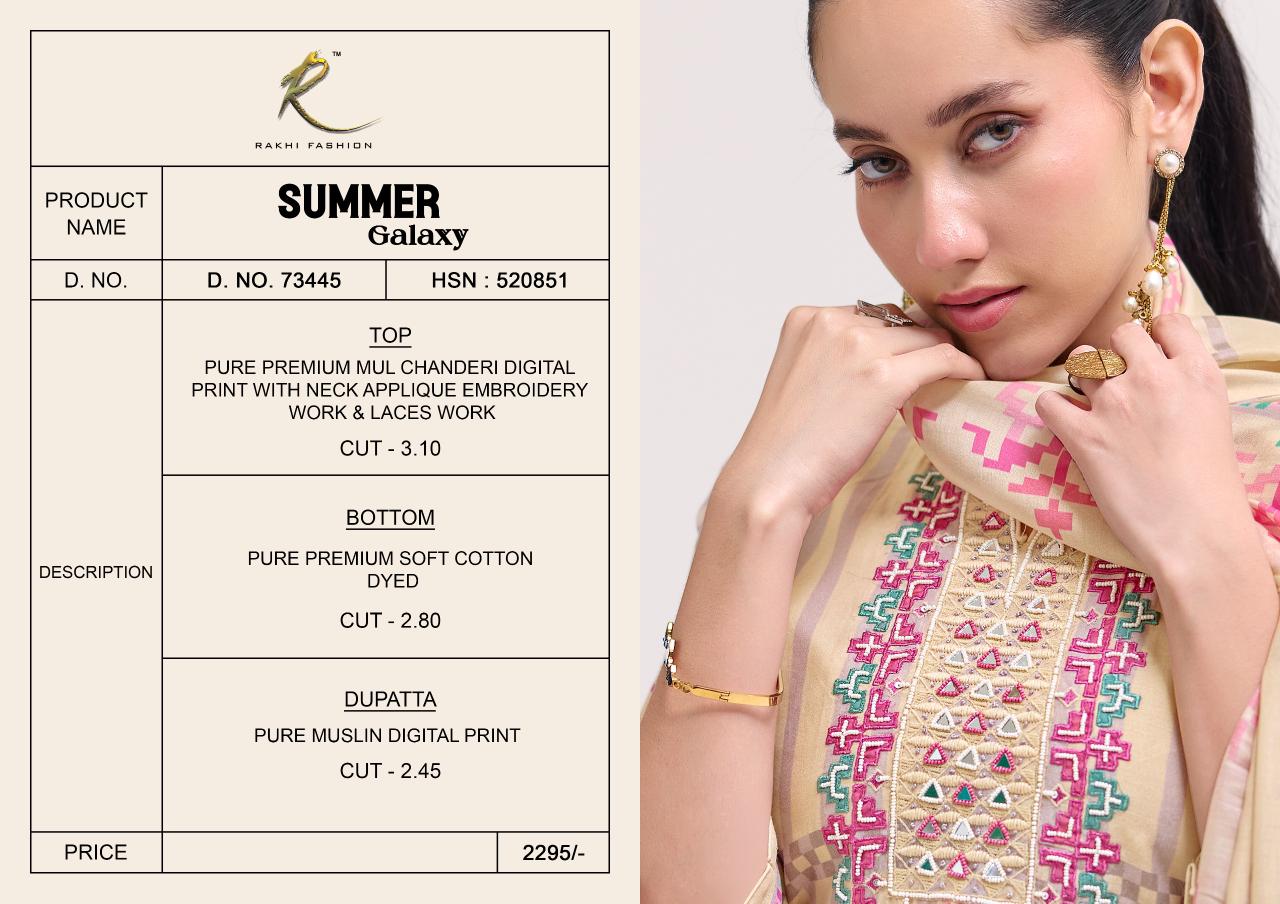 Summer Galaxy Rakhi Fashion Mul Chanderi Pant Style Suits Exporter Ahmedabad
