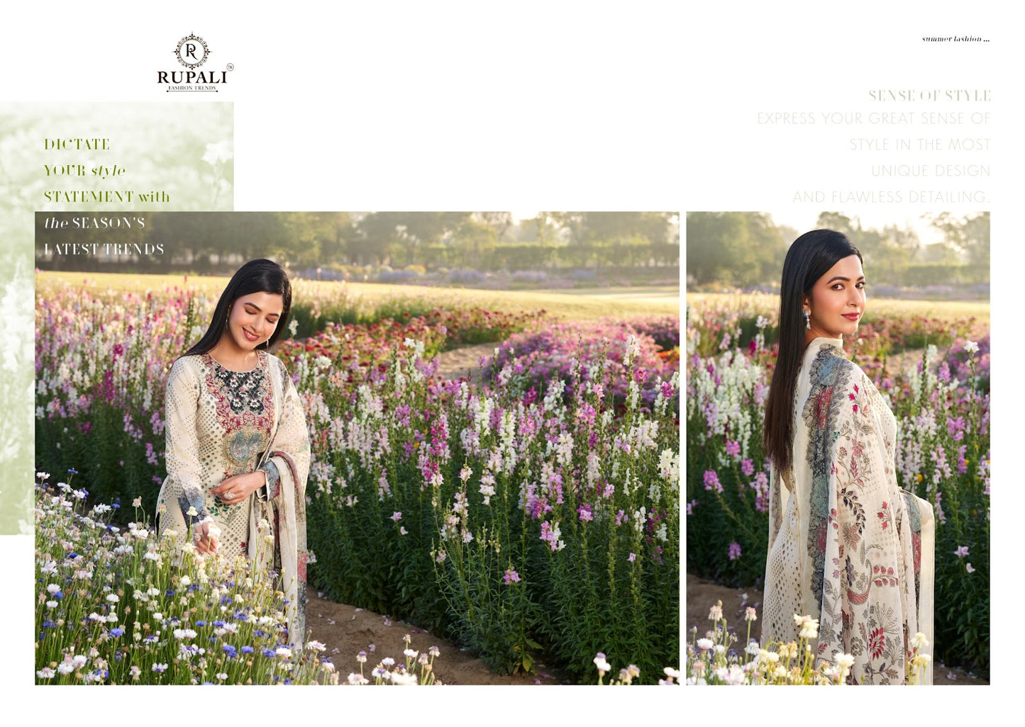 Summer Garden Rupali Viscose Muslin Pant Style Suits Manufacturer