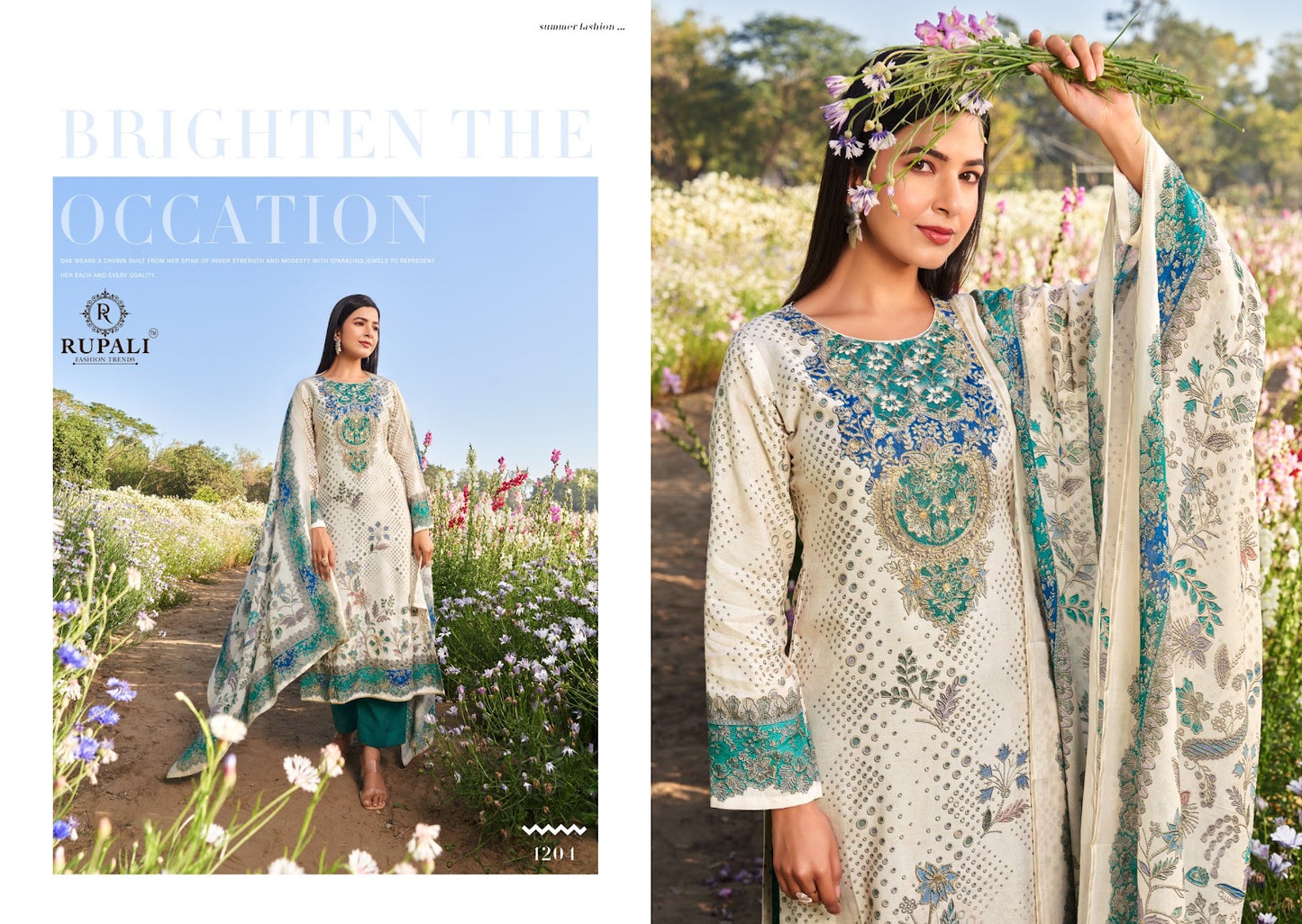Summer Garden Rupali Viscose Muslin Pant Style Suits Manufacturer