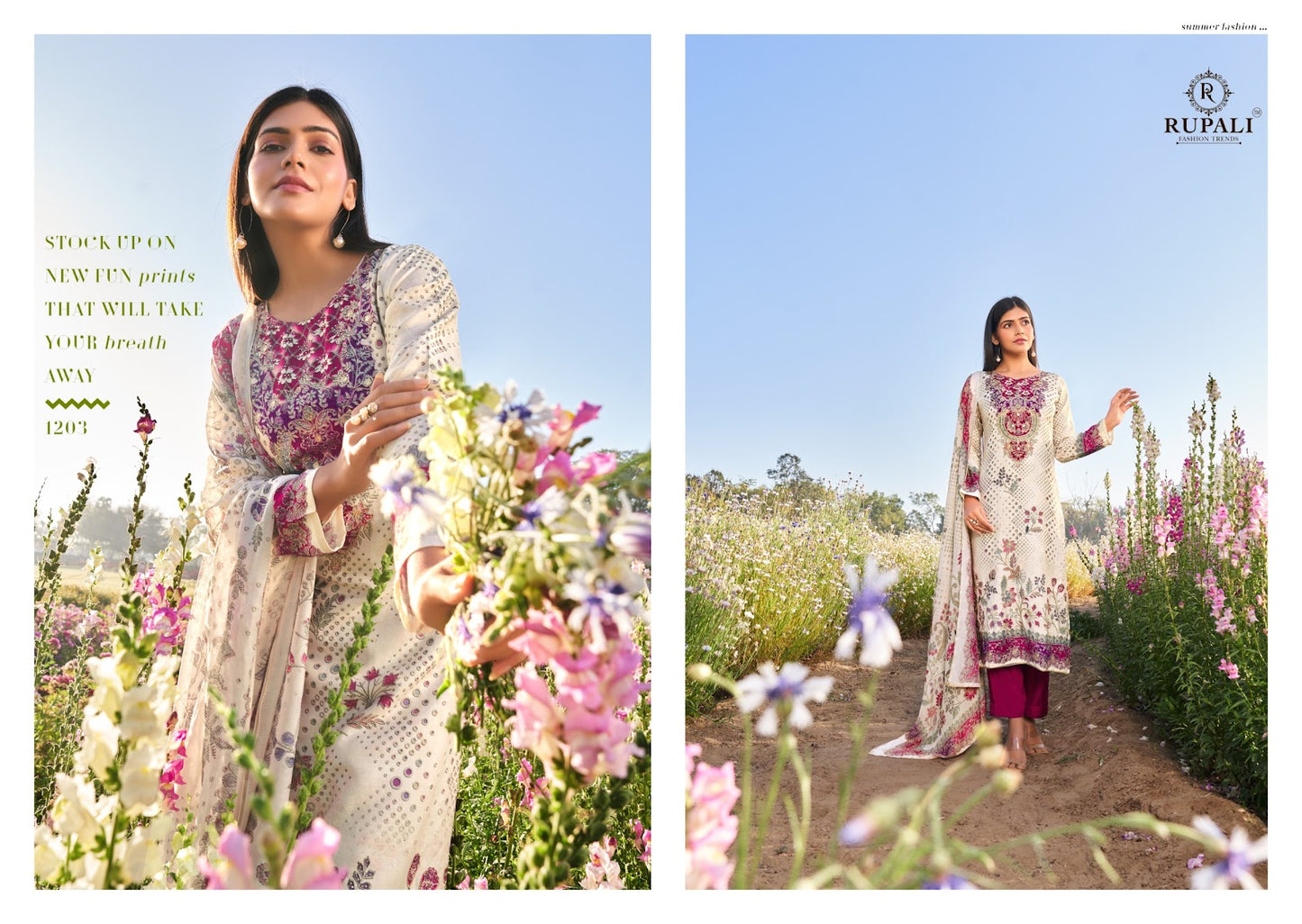 Summer Garden Rupali Viscose Muslin Pant Style Suits Manufacturer