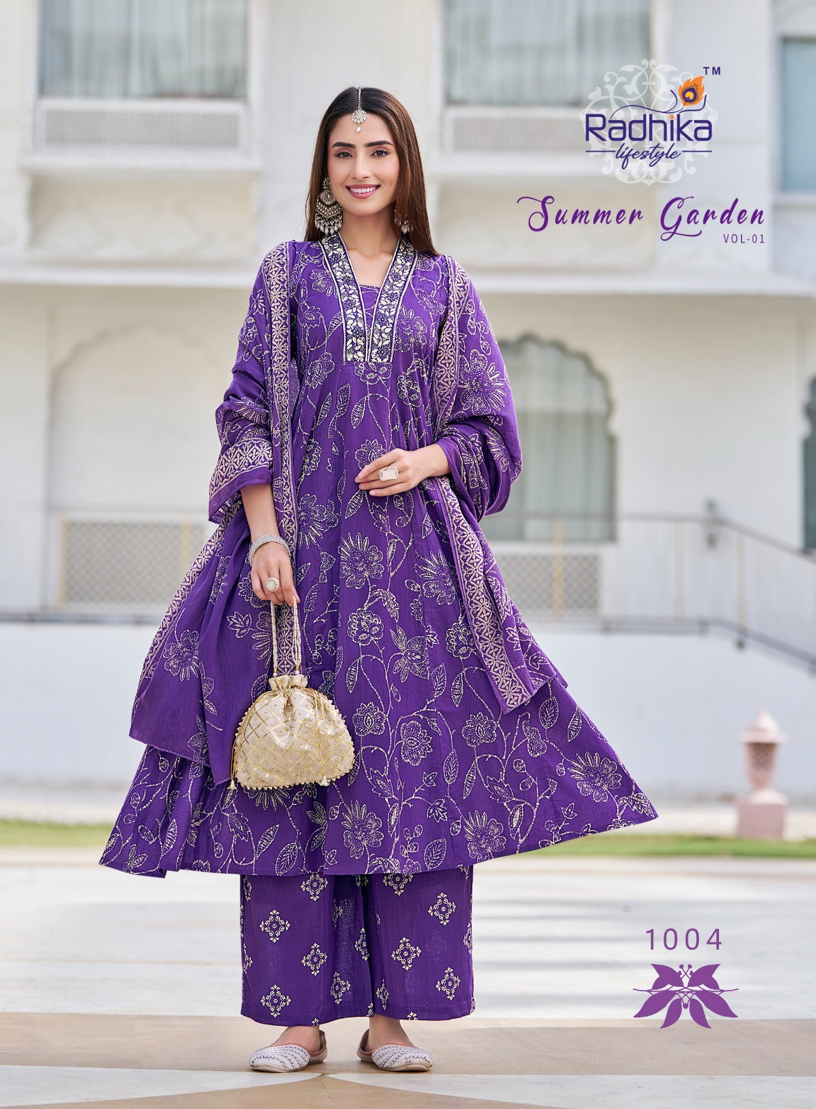 Summer Garden Vol 1 Radhika Lifestyle Cotton Readymade Plazzo Style Suits Wholesale Rate