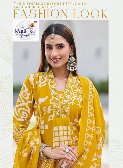 Summer Garden Vol 1 Radhika Lifestyle Cotton Readymade Plazzo Style Suits Wholesale Rate