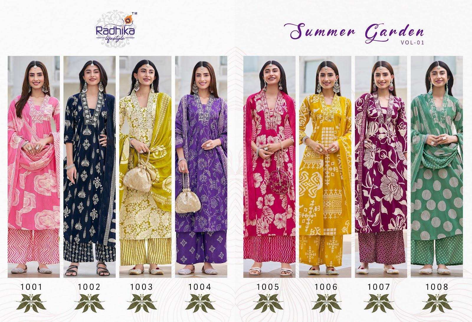 Summer Garden Vol 1 Radhika Lifestyle Cotton Readymade Plazzo Style Suits Wholesale Rate