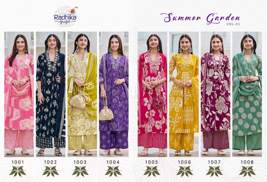 Summer Garden Vol 1 Radhika Lifestyle Cotton Readymade Plazzo Style Suits Wholesale Rate
