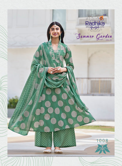 Summer Garden Vol 1 Radhika Lifestyle Cotton Readymade Plazzo Style Suits Wholesale Rate