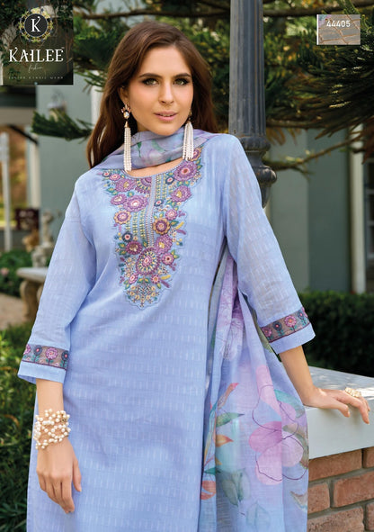 Summer Garden Vol 2 Kailee Fashion Pure Cotton Readymade Pant Style Suits Manufacturer Ahmedabad