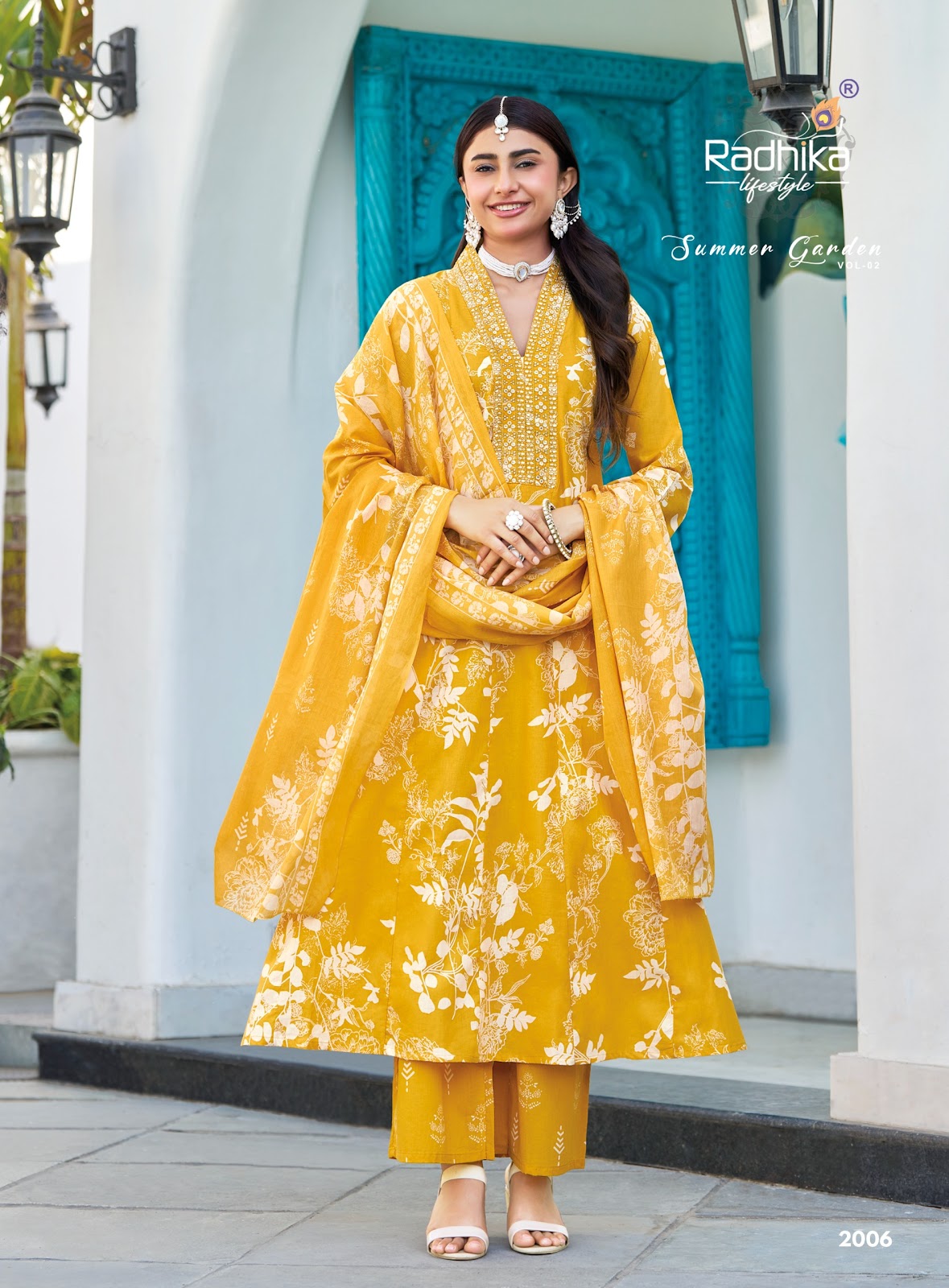 Summer Garden Vol 2 Radhika Lifestyle Pure Cotton Readymade Plazzo Style Suits Manufacturer India