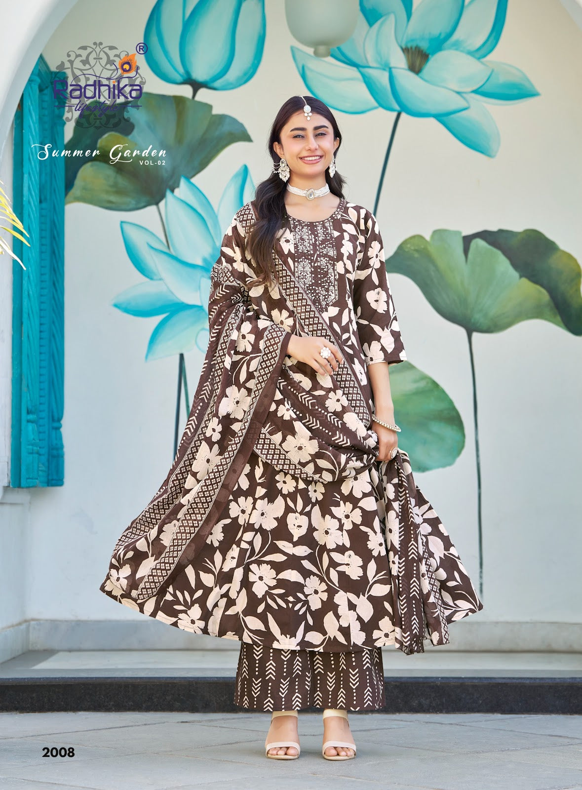 Summer Garden Vol 2 Radhika Lifestyle Pure Cotton Readymade Plazzo Style Suits Manufacturer India