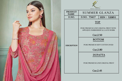 Summer Glanza Rakhi Fashion Linen Pant Style Suits Manufacturer