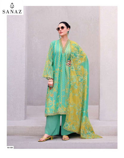 Summer Hues Sanaz Viscose Mul Pakistani Salwar Suits Exporter Gujarat