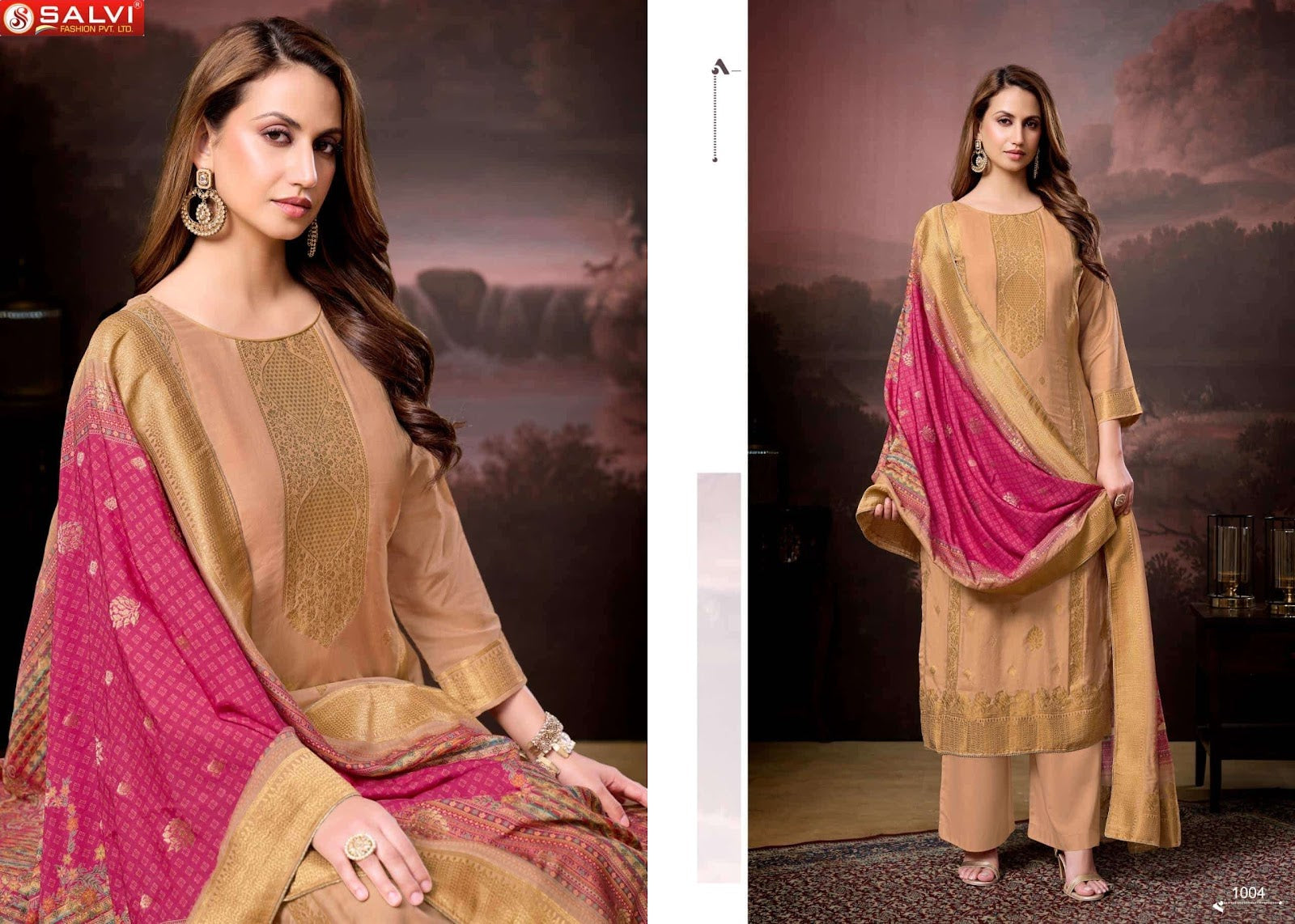 Summer Jacquard Salvi Fashion Muslin Pant Style Suits Wholesale