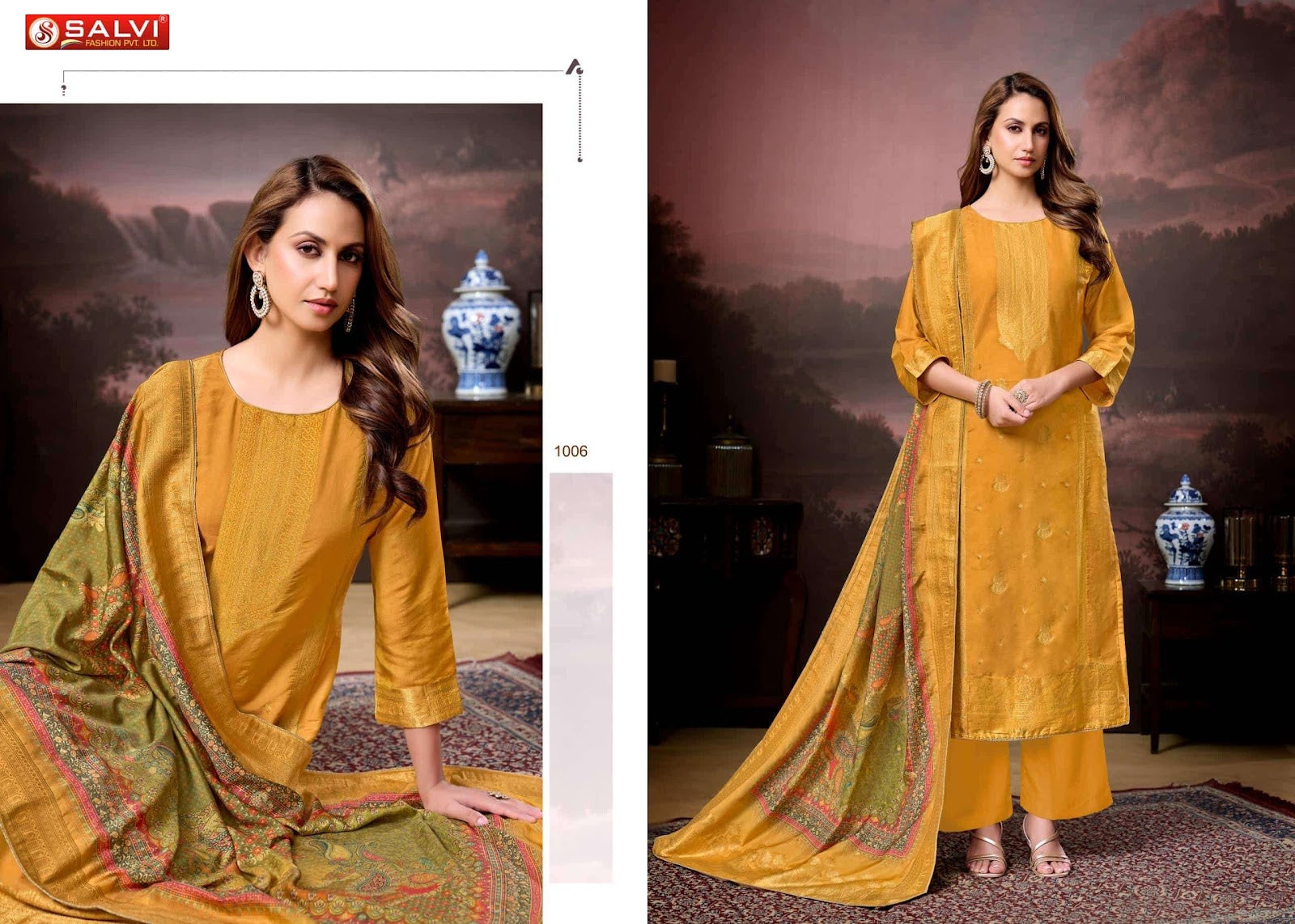 Summer Jacquard Salvi Fashion Muslin Pant Style Suits Wholesale