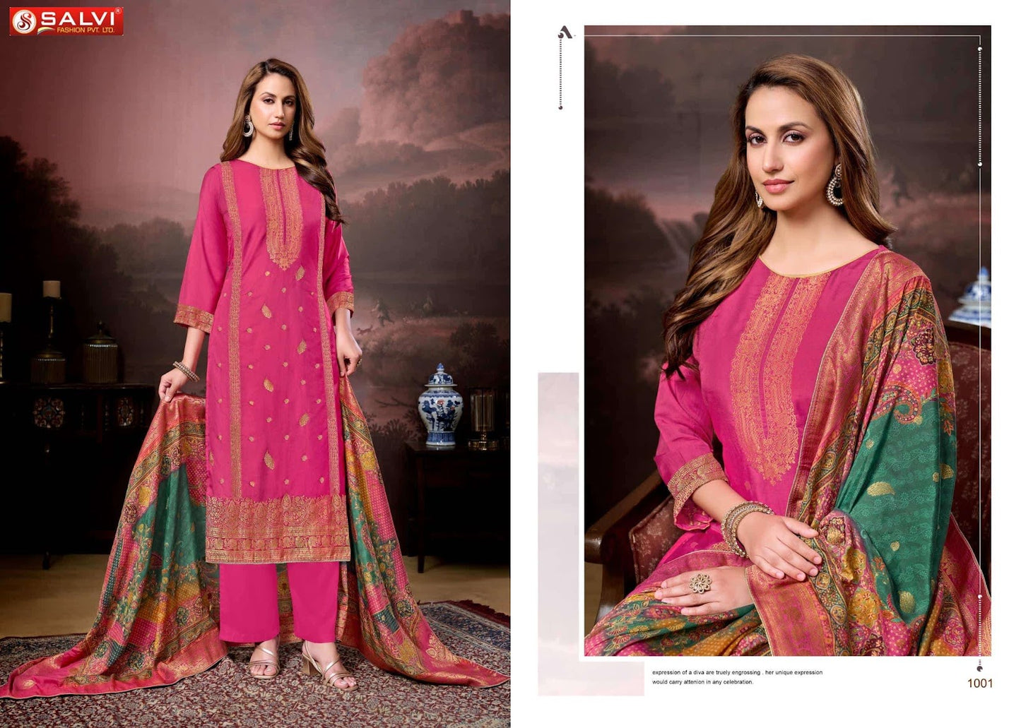 Summer Jacquard Salvi Fashion Muslin Pant Style Suits Wholesale