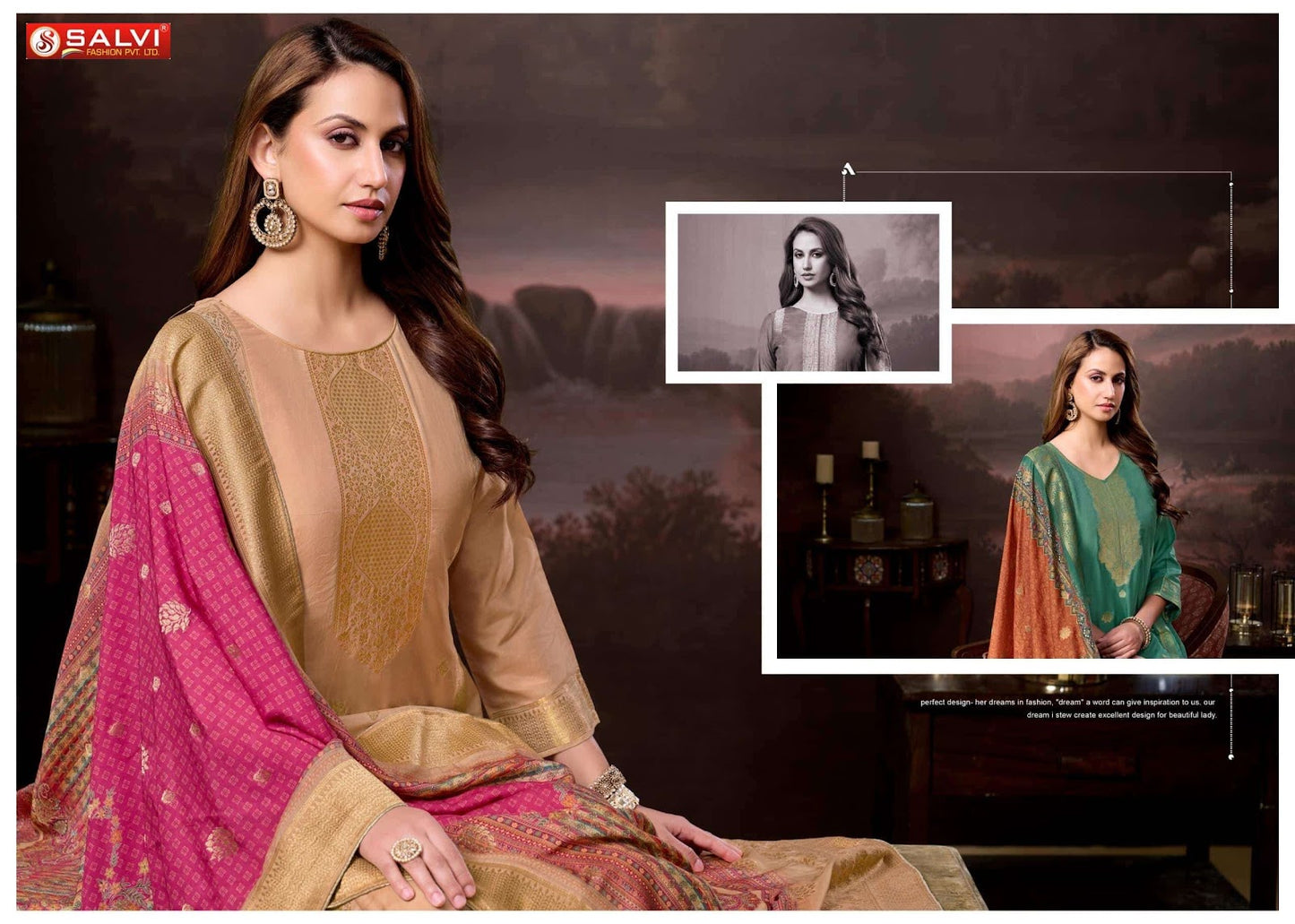 Summer Jacquard Salvi Fashion Muslin Pant Style Suits Wholesale