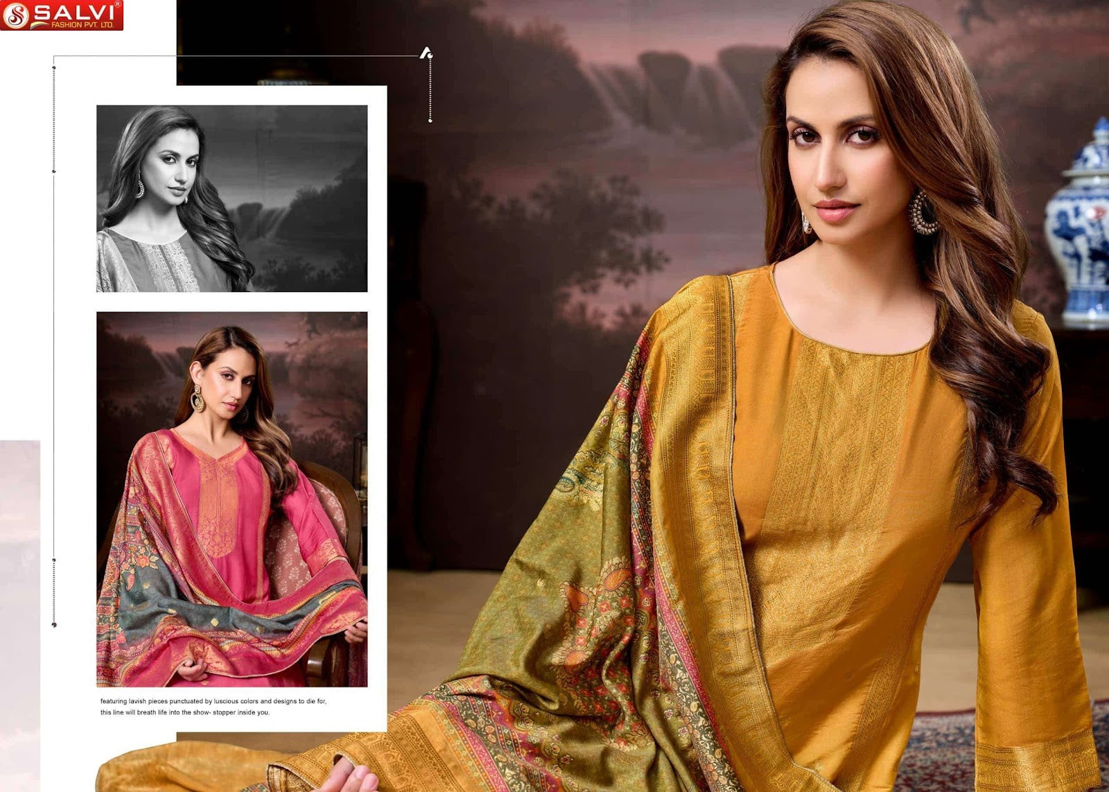 Summer Jacquard Salvi Fashion Muslin Pant Style Suits Wholesale