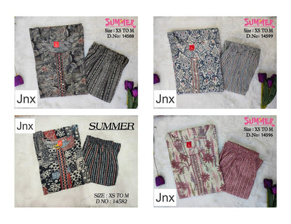 Summer Jnx Capsule Print Kurti Pant Set Supplier Ahmedabad