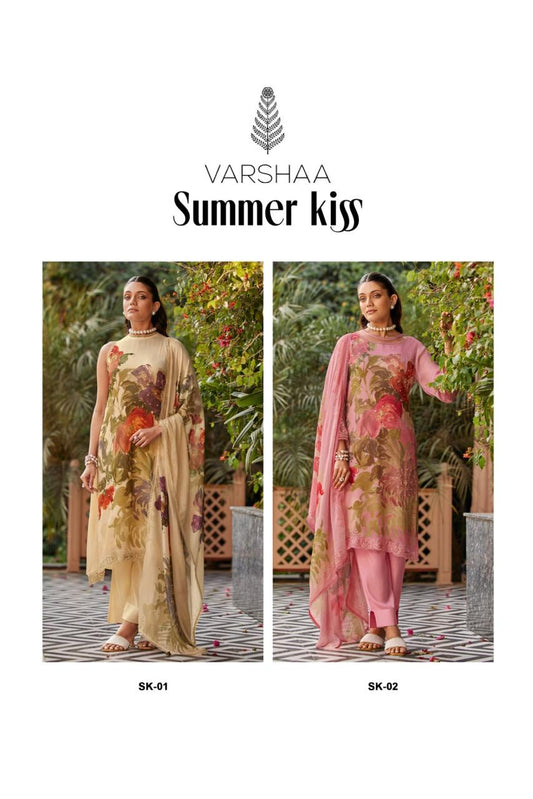 Summer Kiss Varshaa Viscose Chinnon Pant Style Suits Exporter Gujarat