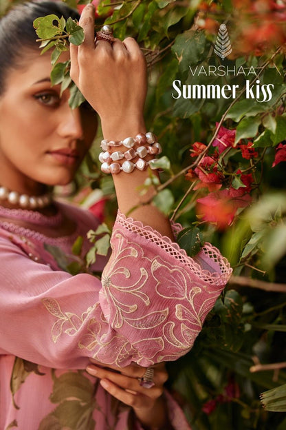 Summer Kiss Varshaa Viscose Chinnon Pant Style Suits Exporter Gujarat