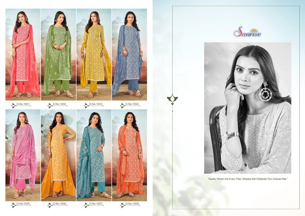 Summer Kudi Sunrise Slub Cotton Plazzo Style Suits