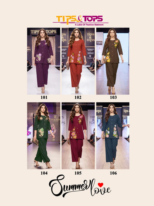 Summer Love Tips Tops Cotton Co Ord Set Exporter India