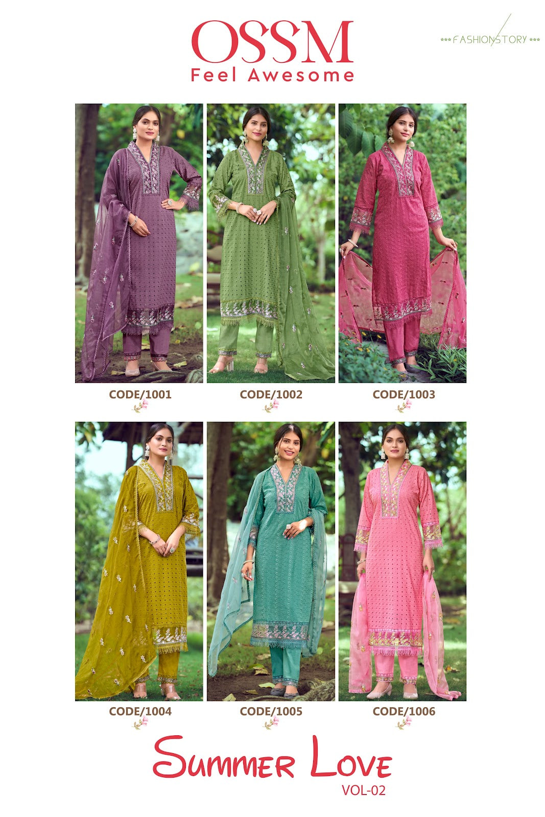Summer Love Vol 2 Ossm Premium Cotton Readymade Pant Style Suits Exporter Ahmedabad