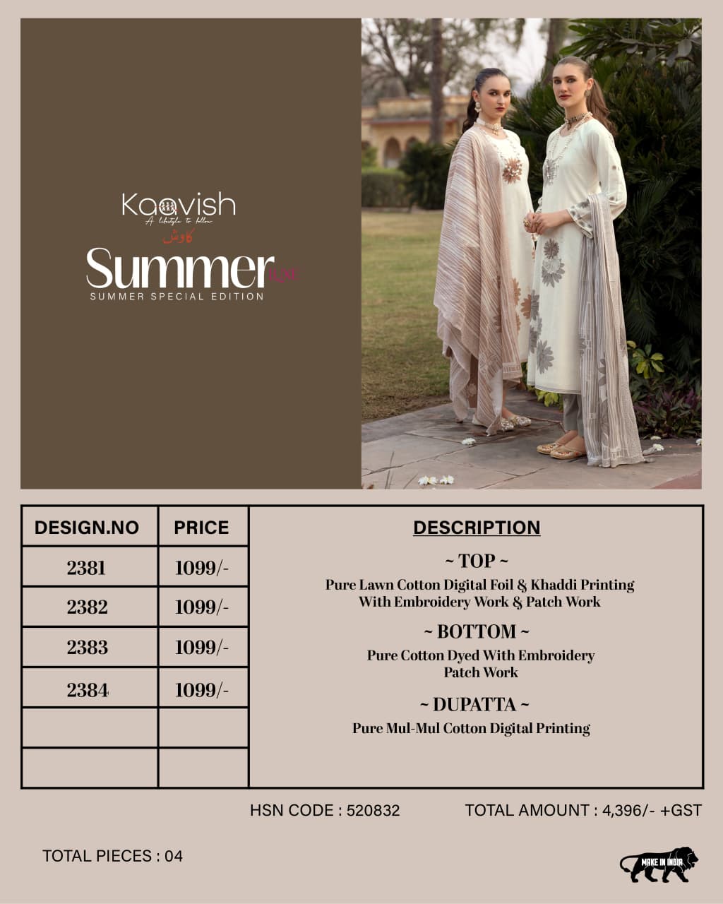 Summer Luxe Kaavish Lawn Cotton Pant Style Suits Exporter Gujarat