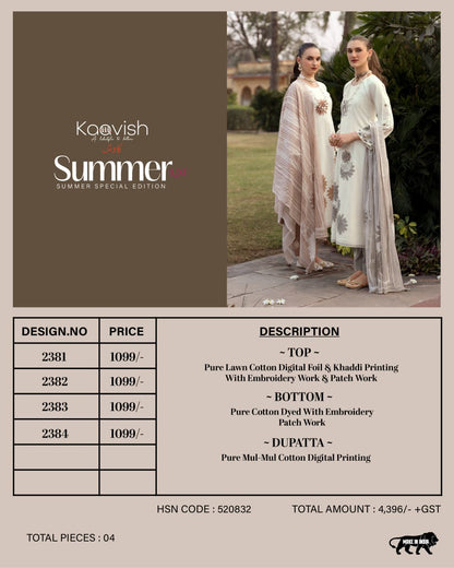 Summer Luxe Kaavish Lawn Cotton Pant Style Suits Exporter Gujarat