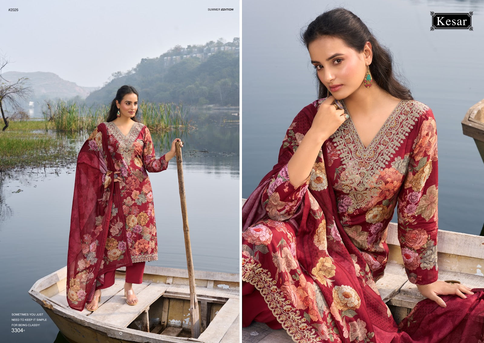 Summer Misty Kesar Viscose Muslin Pant Style Suits Manufacturer India