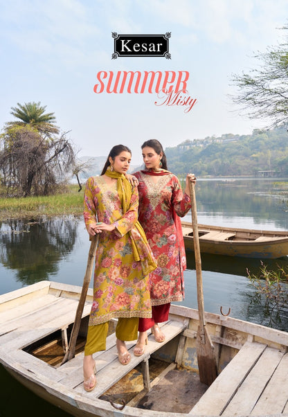 Summer Misty Kesar Viscose Muslin Pant Style Suits Manufacturer India