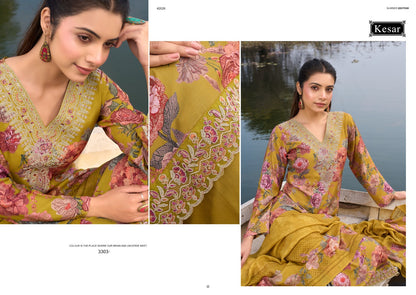 Summer Misty Kesar Viscose Muslin Pant Style Suits Manufacturer India