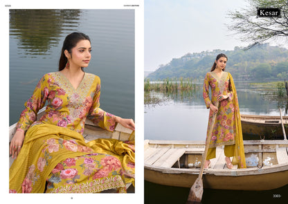 Summer Misty Kesar Viscose Muslin Pant Style Suits Manufacturer India
