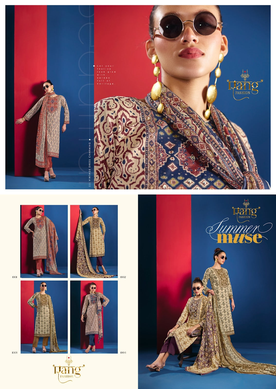 Summer Muse Rang Fashion Cotton Cambric Pant Style Suits Wholesaler India