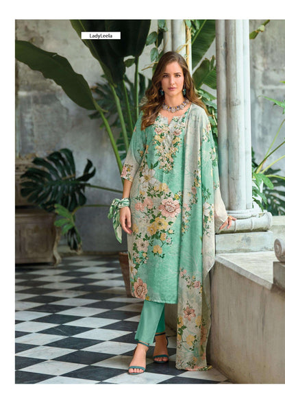 Summer Pastels Vol 2 Ladyleela Linen Readymade Pant Style Suits Wholesale Rate