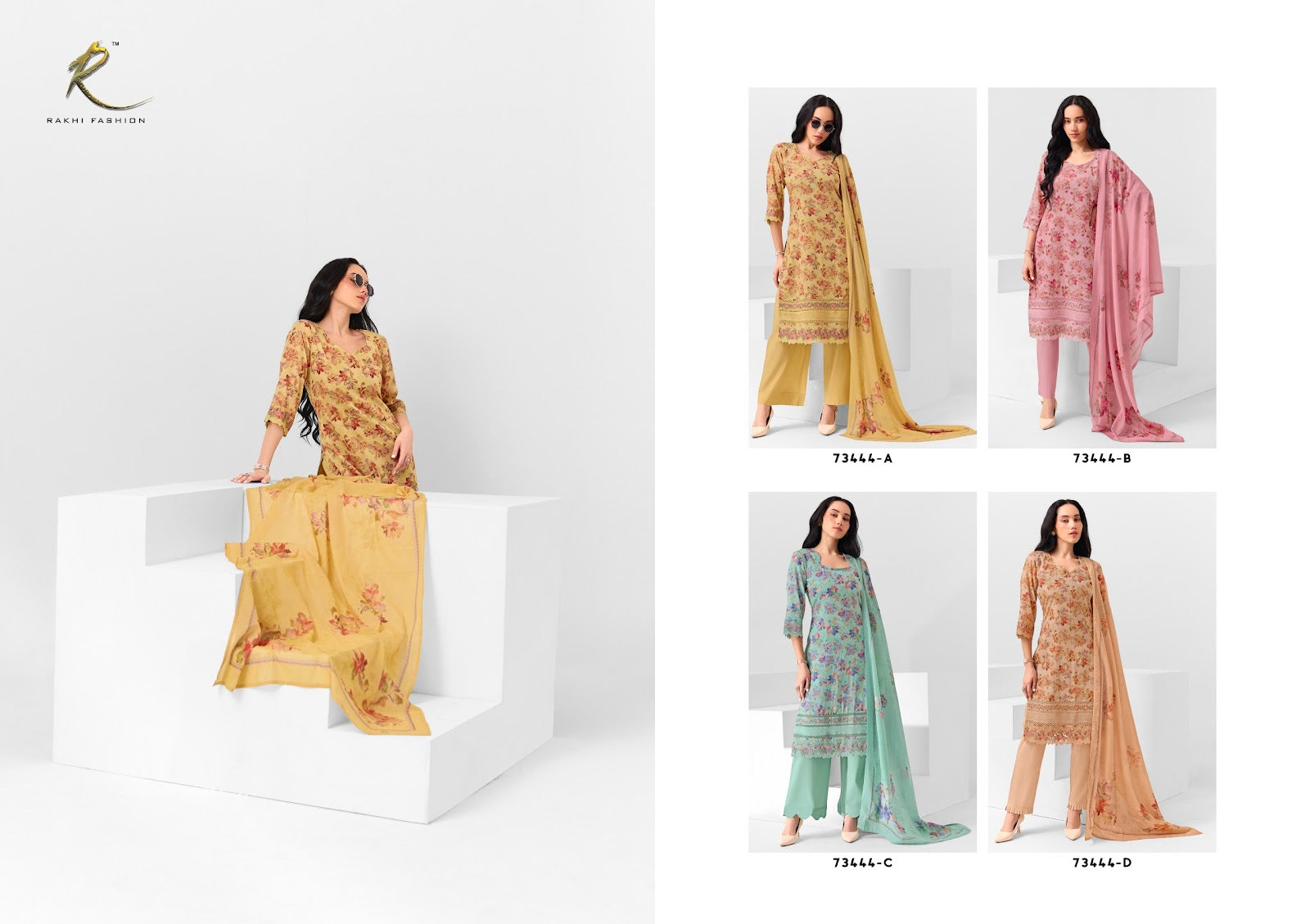 Summer Petals 73444 Rakhi Fashion Mul Cotton Pant Style Suits Supplier Gujarat