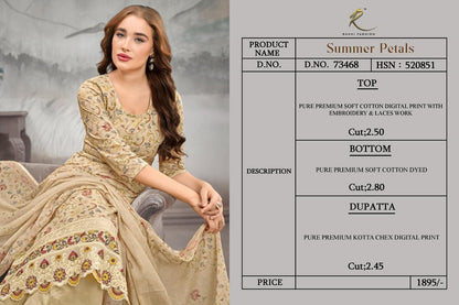 Summer Petals 73468 Rakhi Fashion Soft Cotton Pant Style Suits Wholesale Price