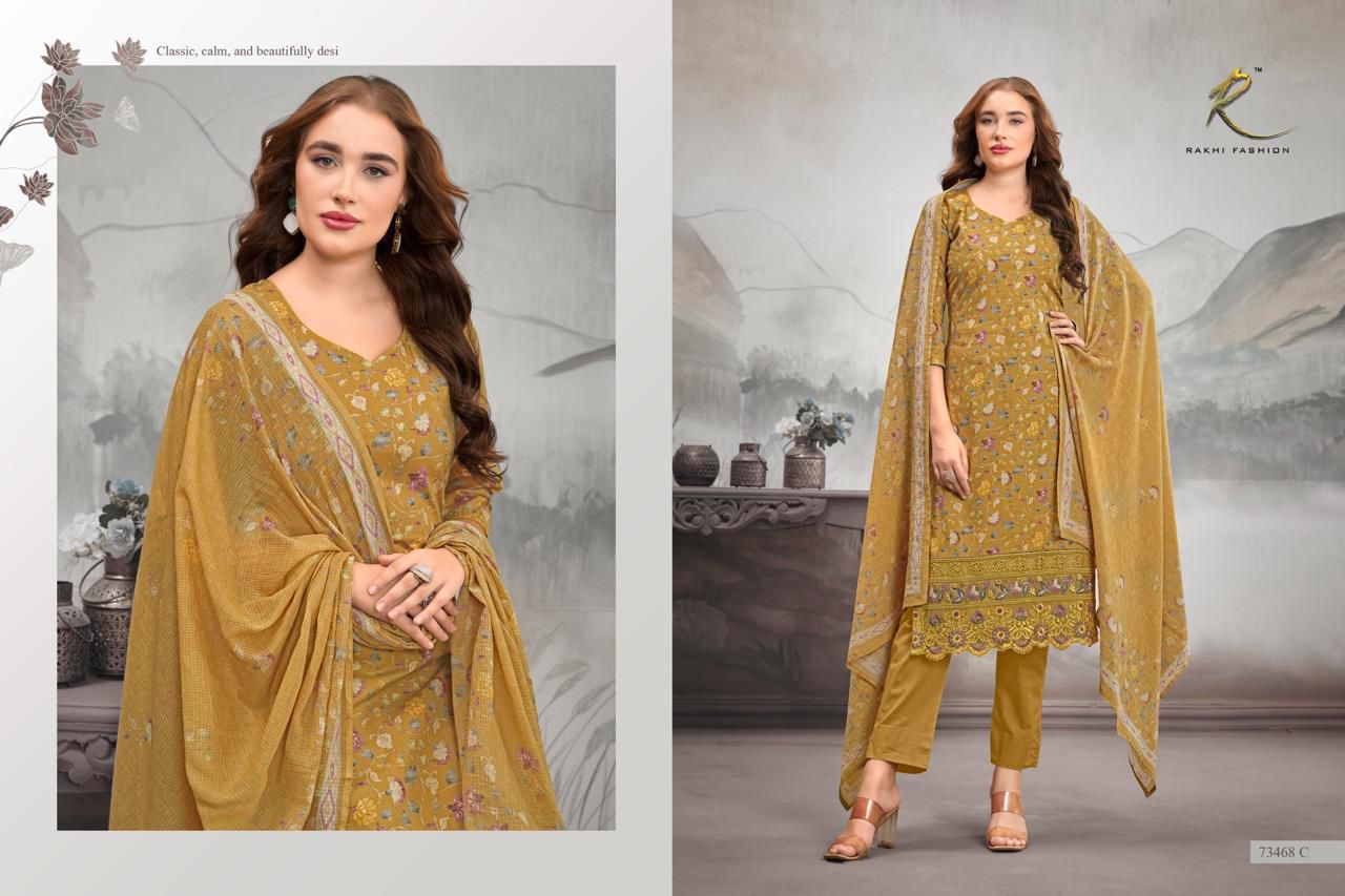 Summer Petals 73468 Rakhi Fashion Soft Cotton Pant Style Suits Wholesale Price