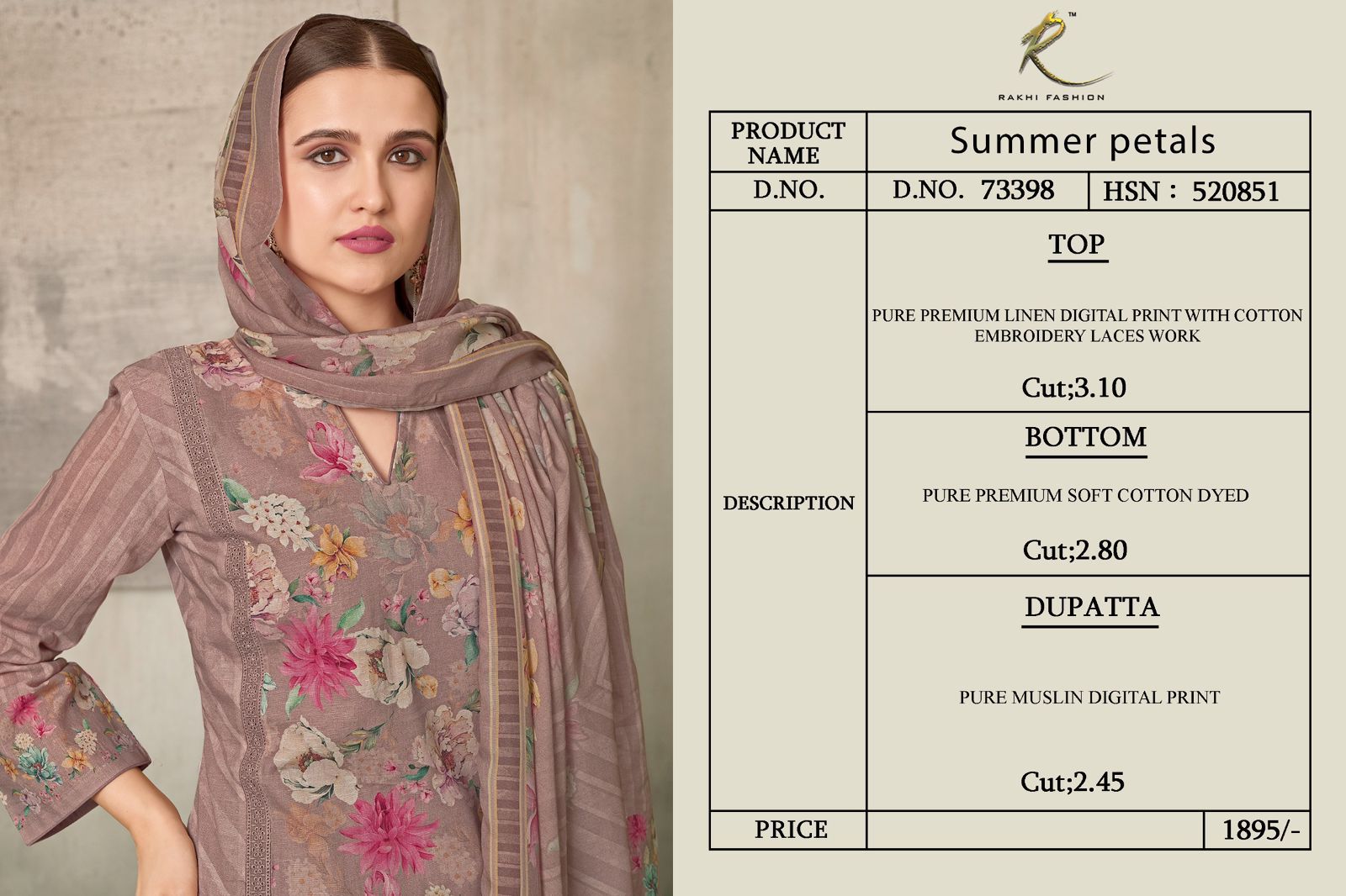 Summer Petals Rakhi Fashion Linen Pant Style Suits Wholesaler Ahmedabad