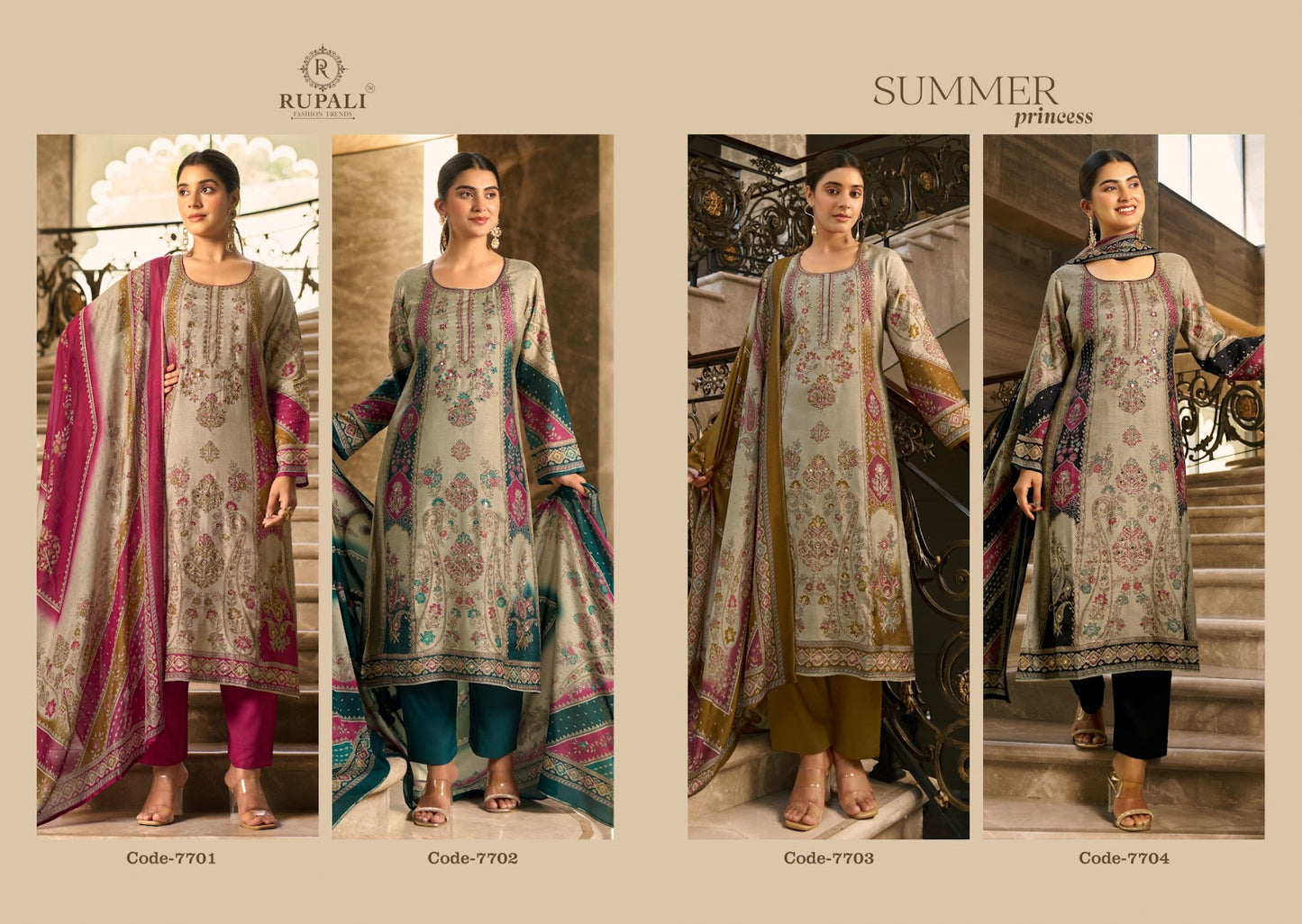 Summer Princess Vol 5 Rupali Viscose Muslin Pant Style Suits Supplier Gujarat