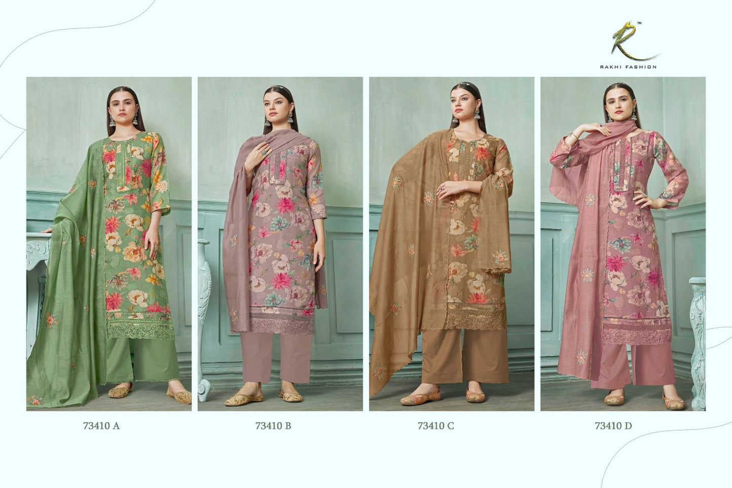 Summer Printkari 73410 Rakhi Fashion Chanderi Pant Style Suits Wholesaler India