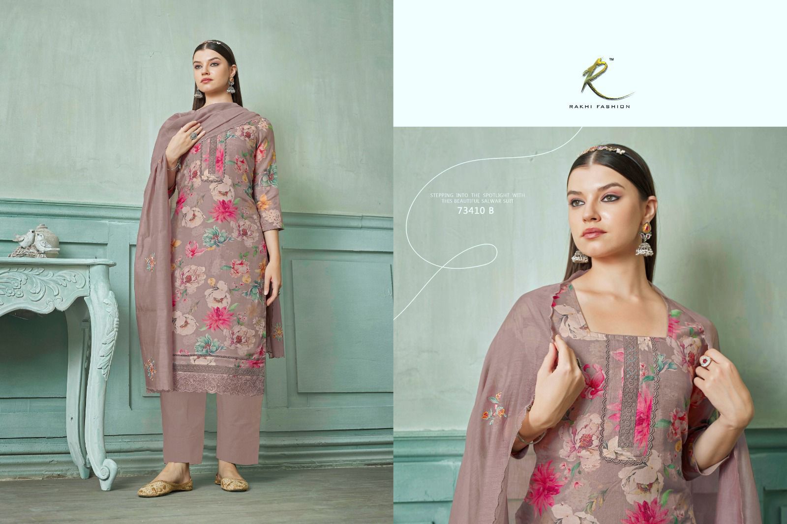 Summer Printkari 73410 Rakhi Fashion Chanderi Pant Style Suits Wholesaler India