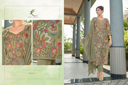 Summer Printkari Rakhi Fashion Chanderi Pant Style Suits Wholesaler Ahmedabad