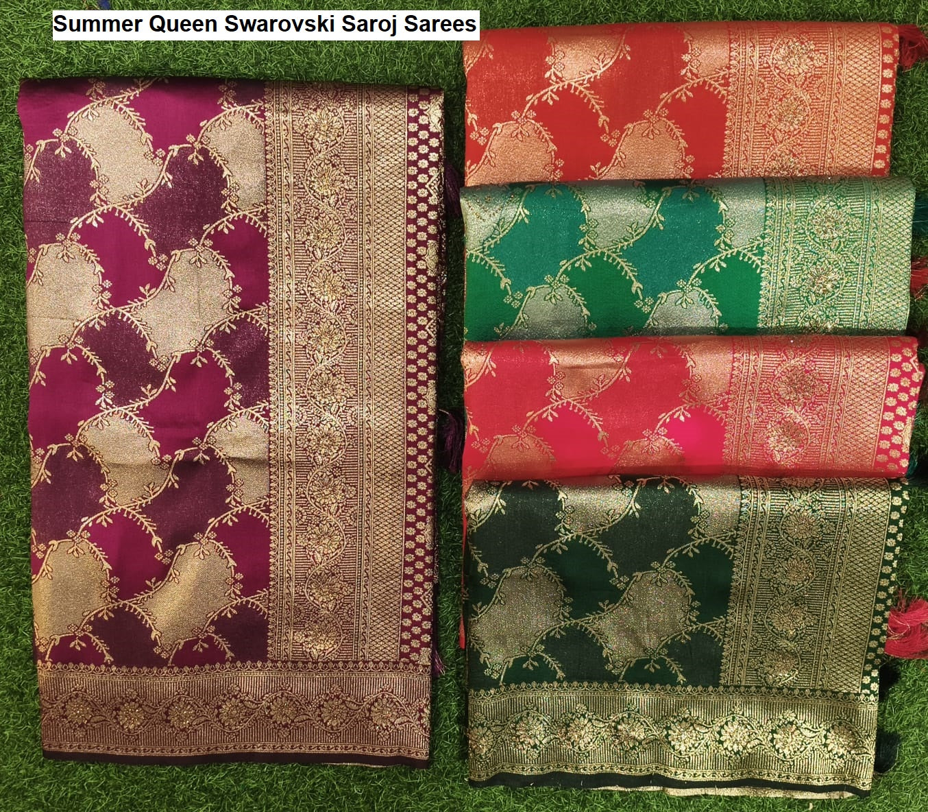 Summer Queen Swarovski Saroj Pure Silk Sarees Manufacturer Ahmedabad