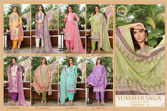 Summer Saga Edition 3 Harshit Fashion Cotton Pant Style Suits Wholesaler Gujarat