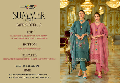 Summer Saga Ladyleela Pure Cotton Readymade Pant Style Suits Wholesaler Gujarat