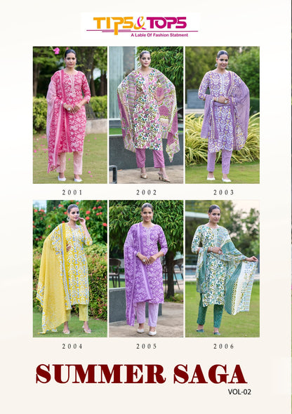 Summer Saga Vol 2 Tips Tops Readymade Cotton Pant Suits Wholesaler India